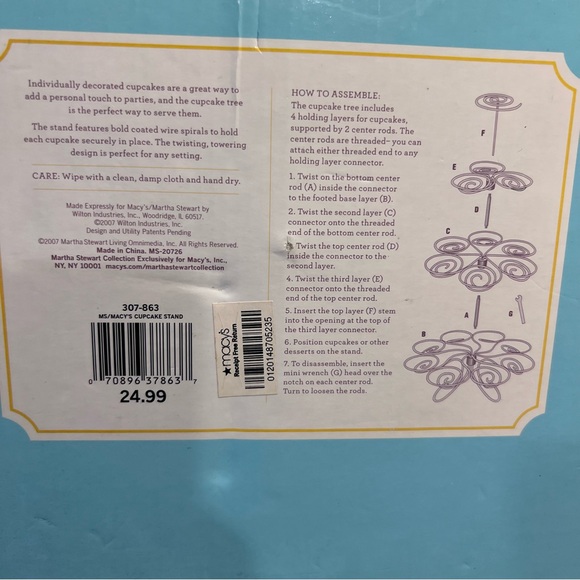 NEW Martha Stewart Collection Cupcake Tree Collapsible Coated Metal Stand - Picture 3 of 3